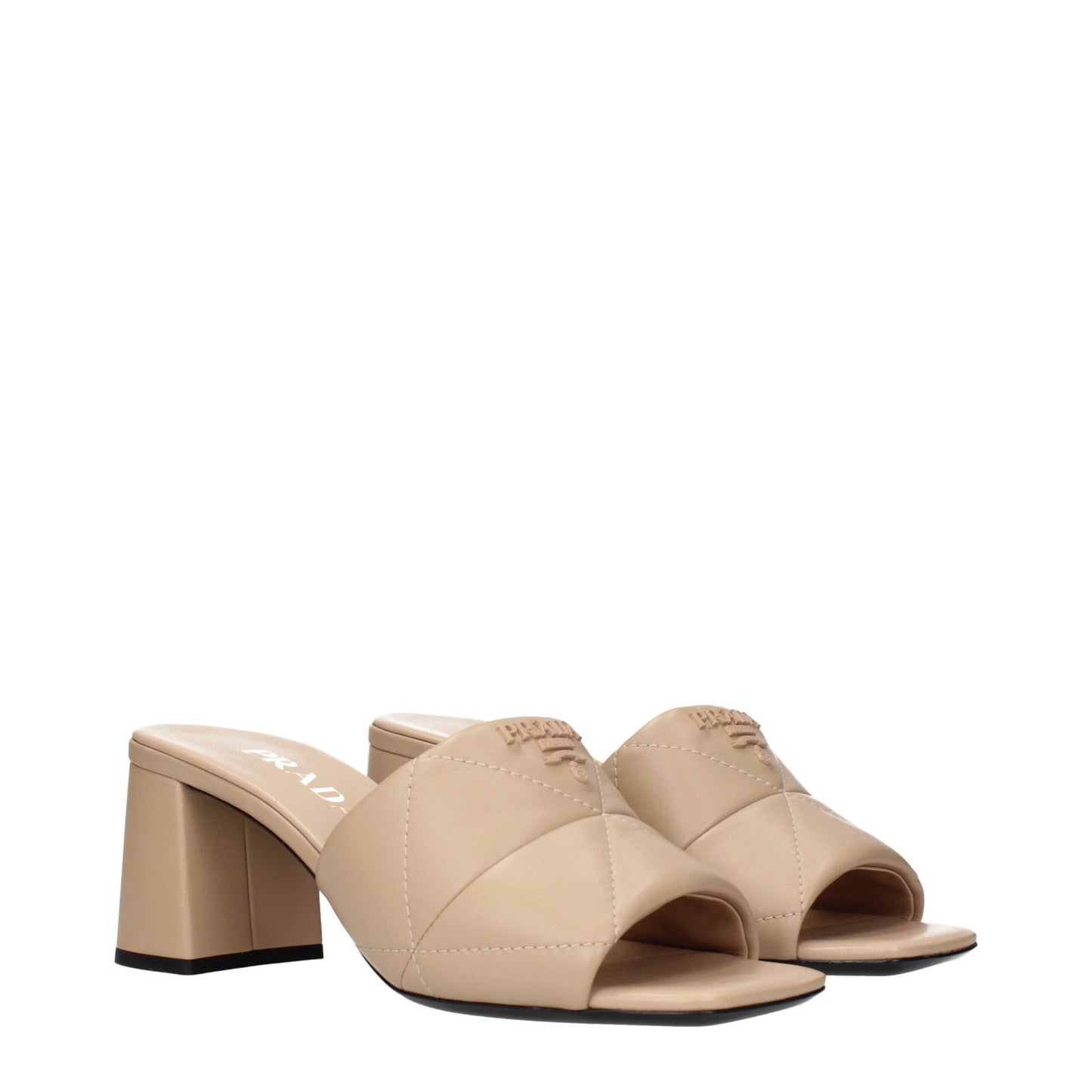 Beige Leather Slippers Sandals