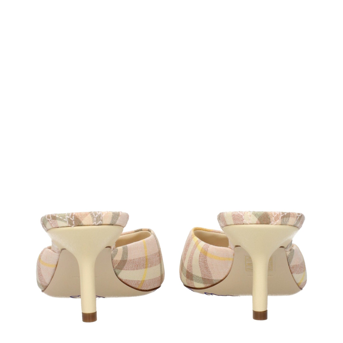 Pink Fabric Stiletto Heels Sandals