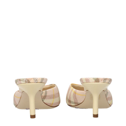 Pink Fabric Stiletto Heels Sandals