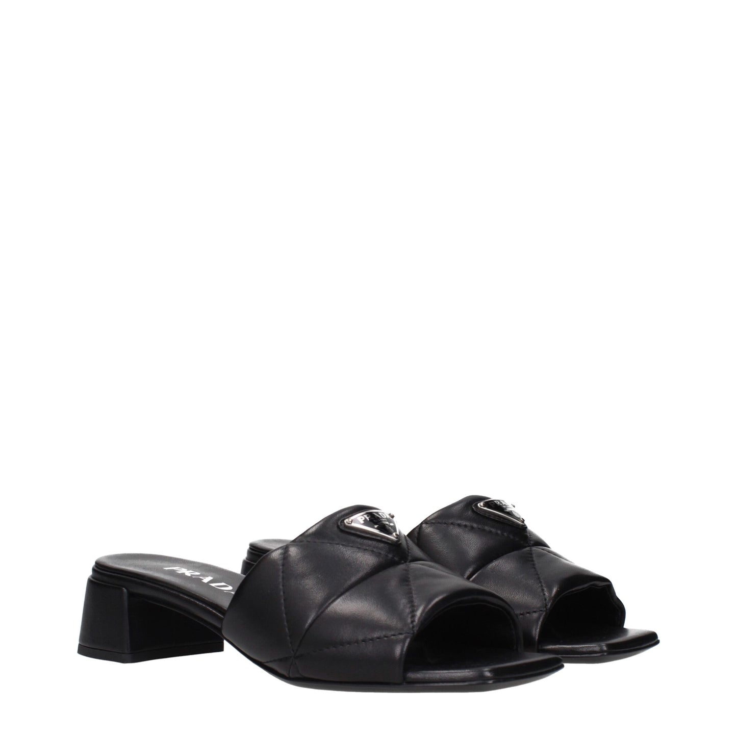 Black Leather Flat Sandals