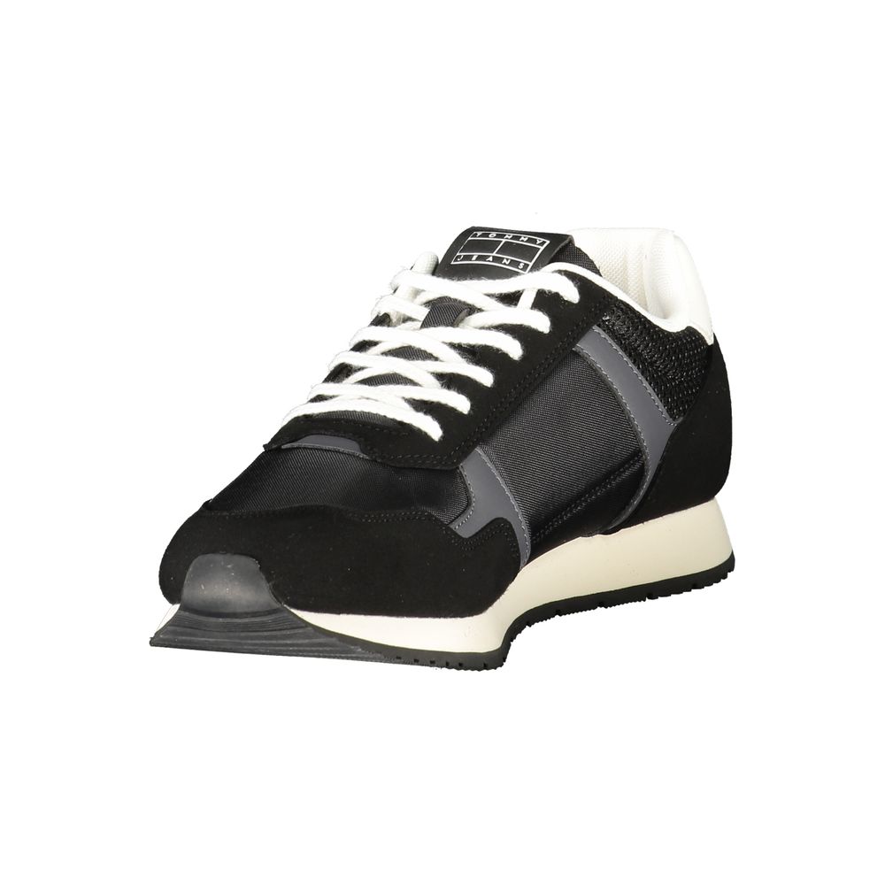 Black Polyester Men Sneaker