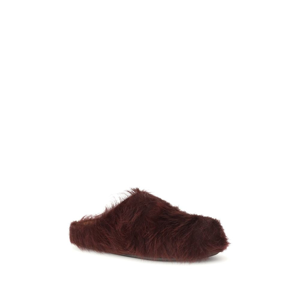 Long-haired calfskin Fussbett Mules