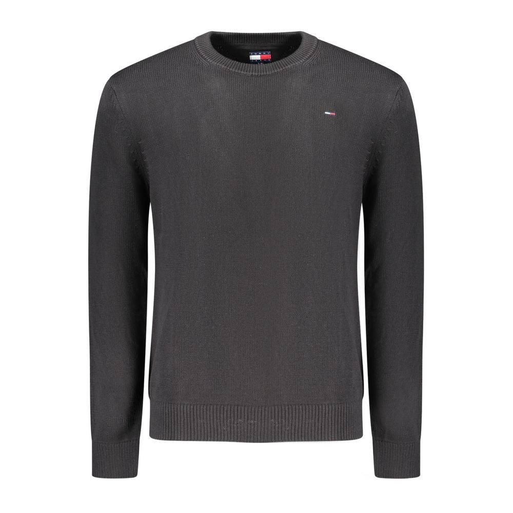 Black Cotton Men Sweater