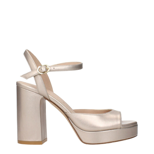 Beige Leather Platforms