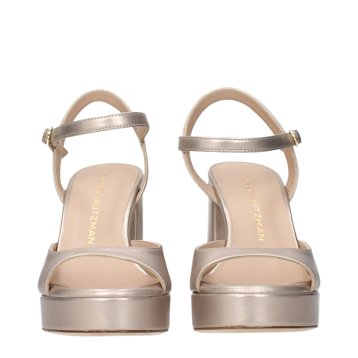 Beige Leather Platforms
