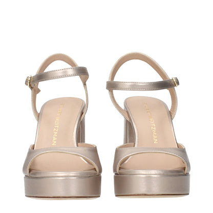 Beige Leather Platforms