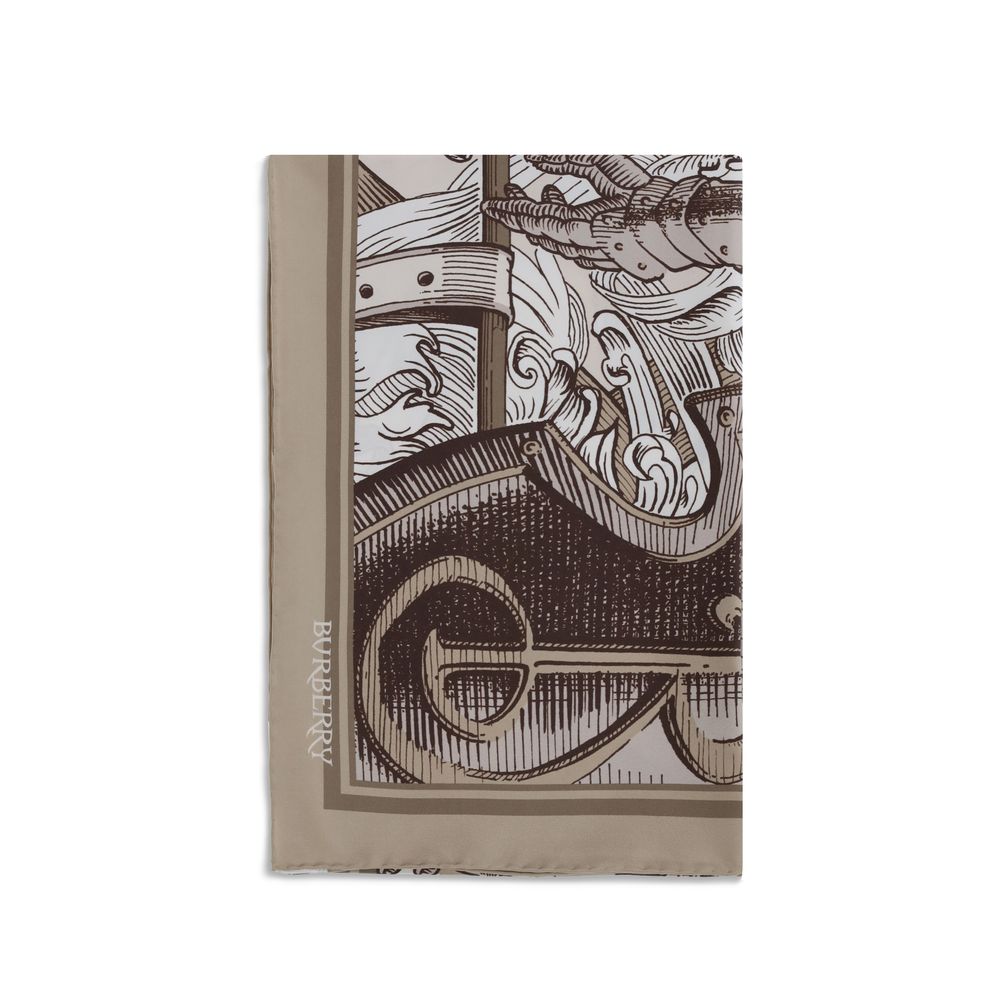 Knight Engraving print silk Scarf