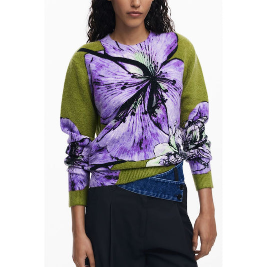 Purple Elastane Women Sweater