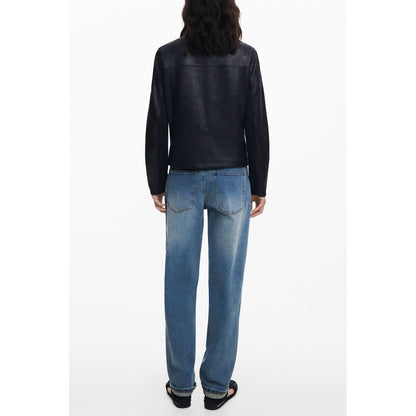 Black Polyester Women Jacket