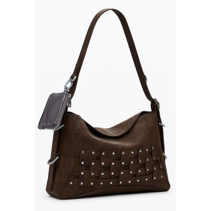 Brown Polyethylene Women Handbag