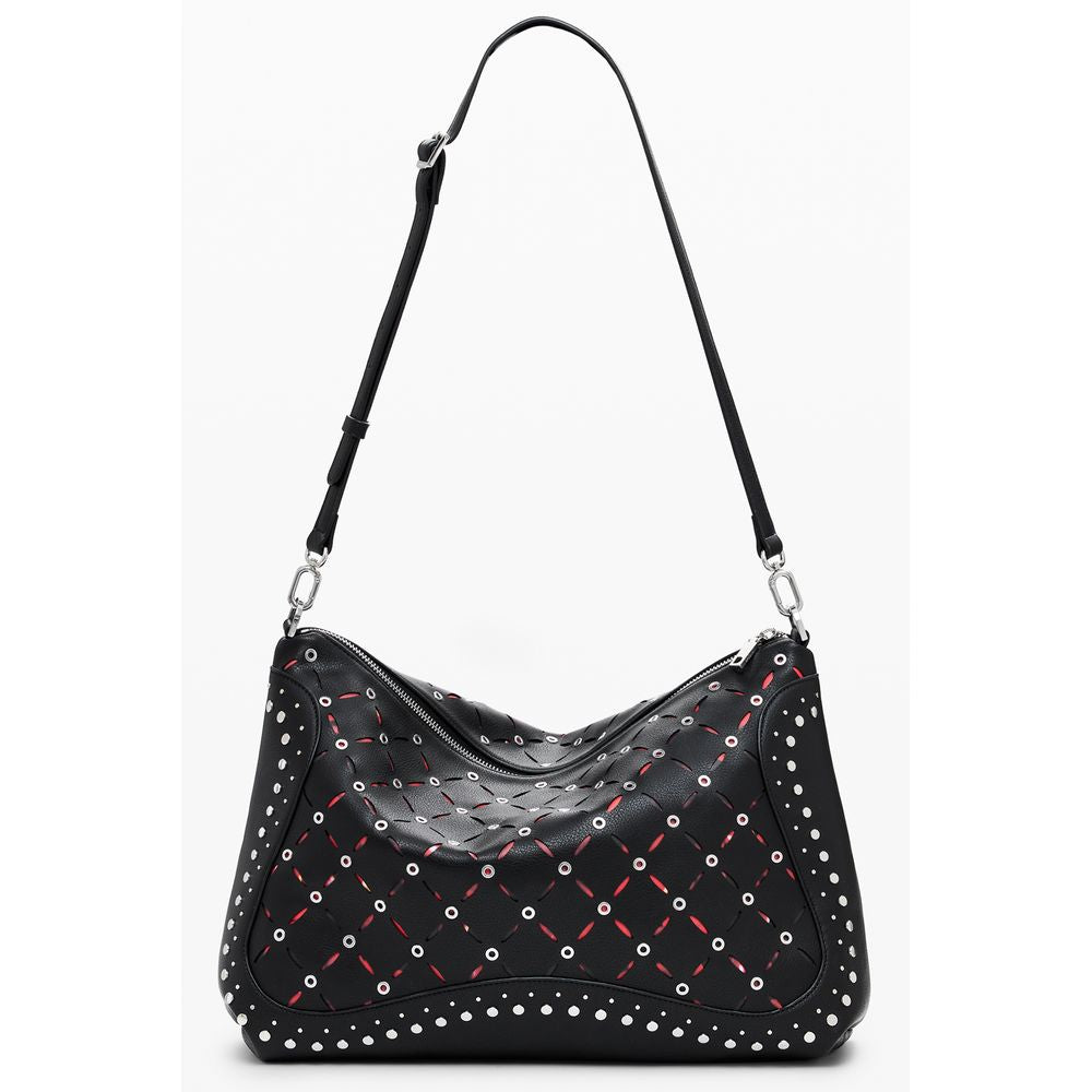 Black Polyethylene Women Handbag