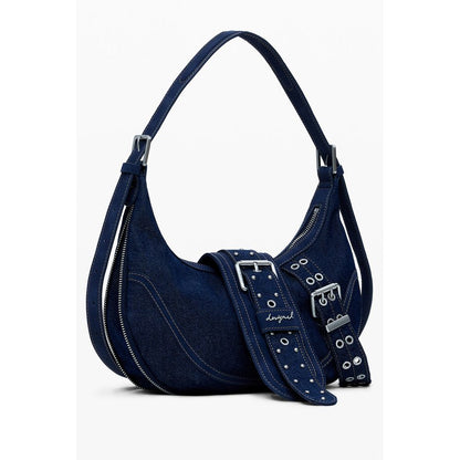 Blue Cotton Women Handbag