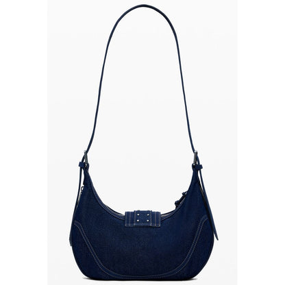 Blue Cotton Women Handbag