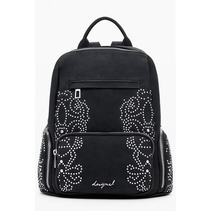 Black Polyethylene Women Backpack