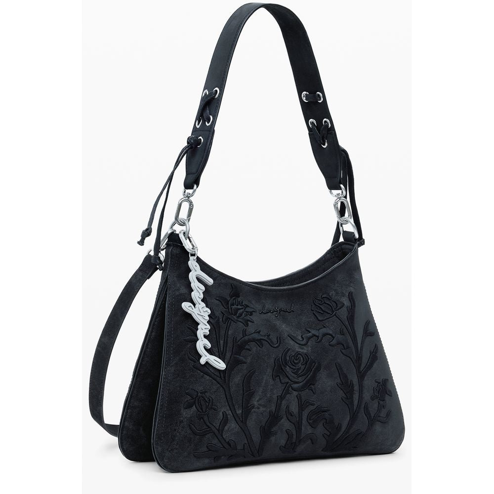 Black Polyethylene Women Handbag