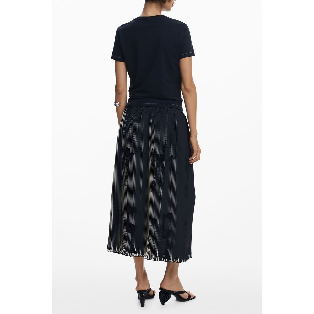 Black Polyester Women Skirt
