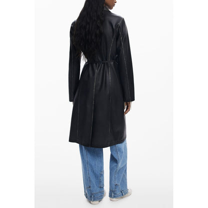 Black Polyethylene Women Coat