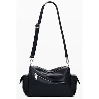 Black Polyethylene Women Handbag