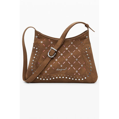 Brown Polyethylene Women Handbag