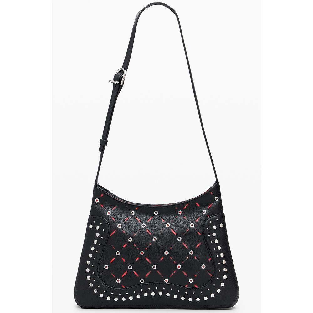Black Polyethylene Women Handbag