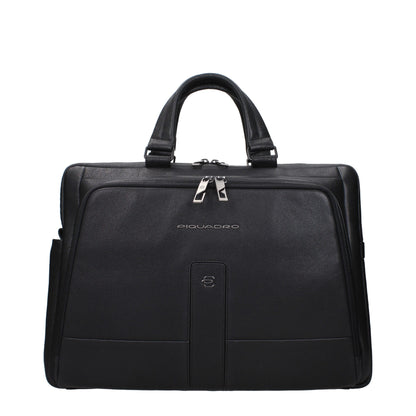 Black Leather Business And Laptop Bags