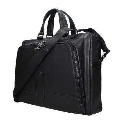 Black Leather Business And Laptop Bags