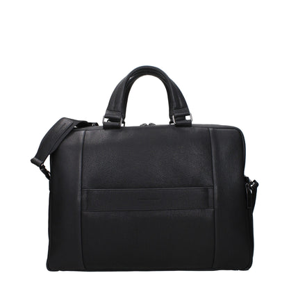 Black Leather Business And Laptop Bags
