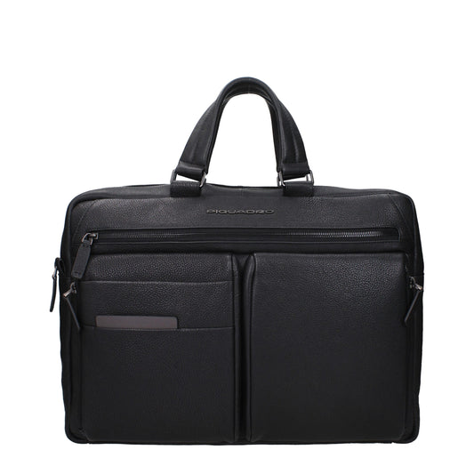 Black Leather Business And Laptop Bags