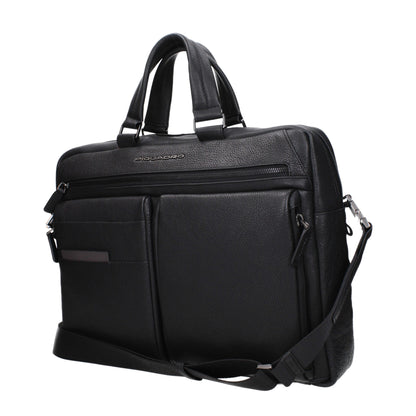 Black Leather Business And Laptop Bags