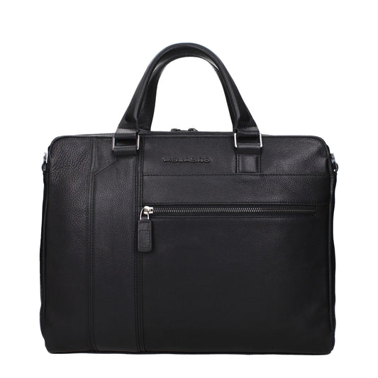 Black Leather Business And Laptop Bags