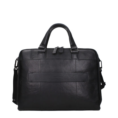 Black Leather Business And Laptop Bags