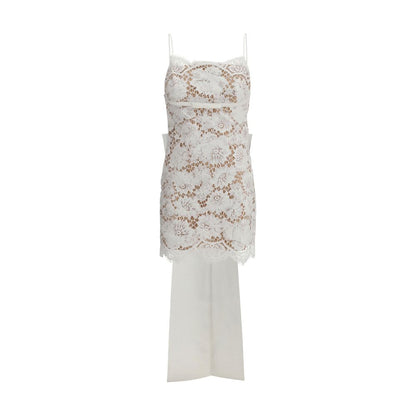 Short satin Dress with lace bow