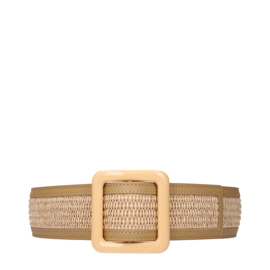 Beige Raffia Belts