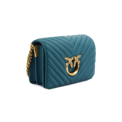 Blue Calfskin Women Crossbody Bag