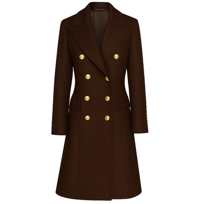 Brown Wool Women Coat