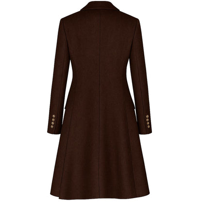 Brown Wool Women Coat