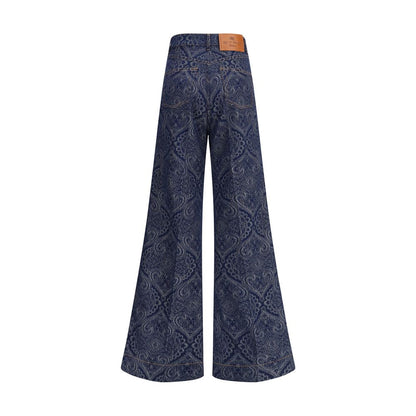 Jacquard-patterned flare Jeans