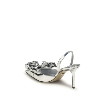 Cadeau Silver Wrapped Leather Pumps