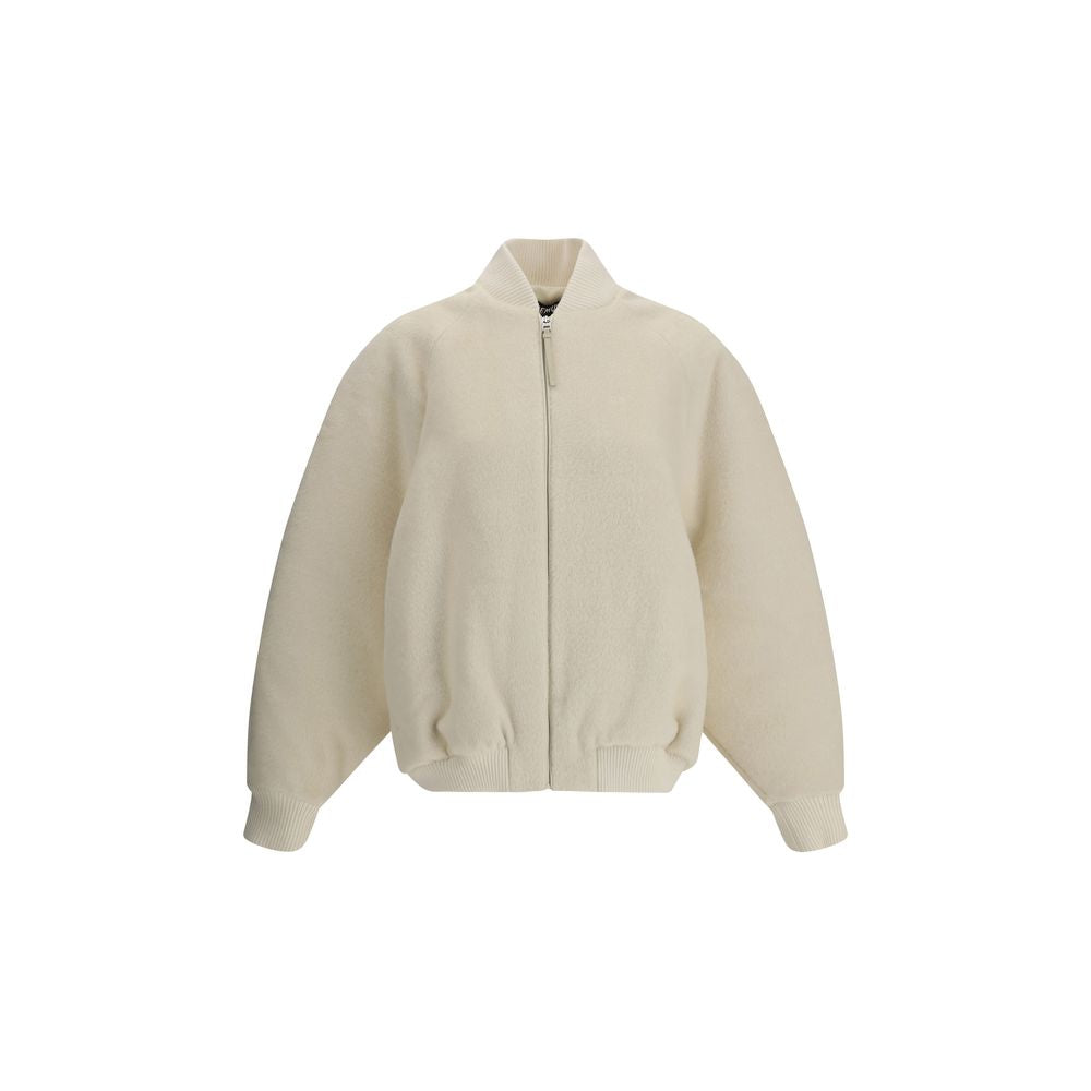 The Le Blouson Pilu Jacket in white alpaca Wool