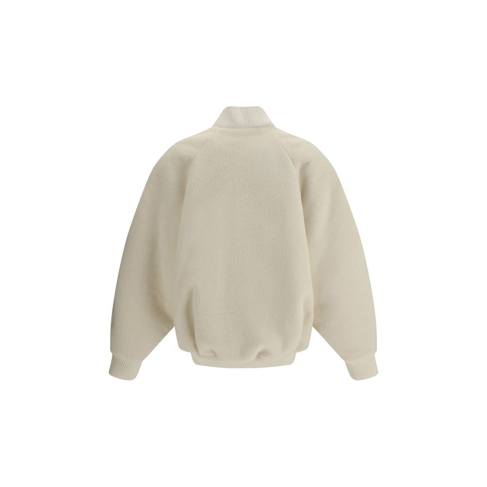 The Le Blouson Pilu Jacket in white alpaca Wool