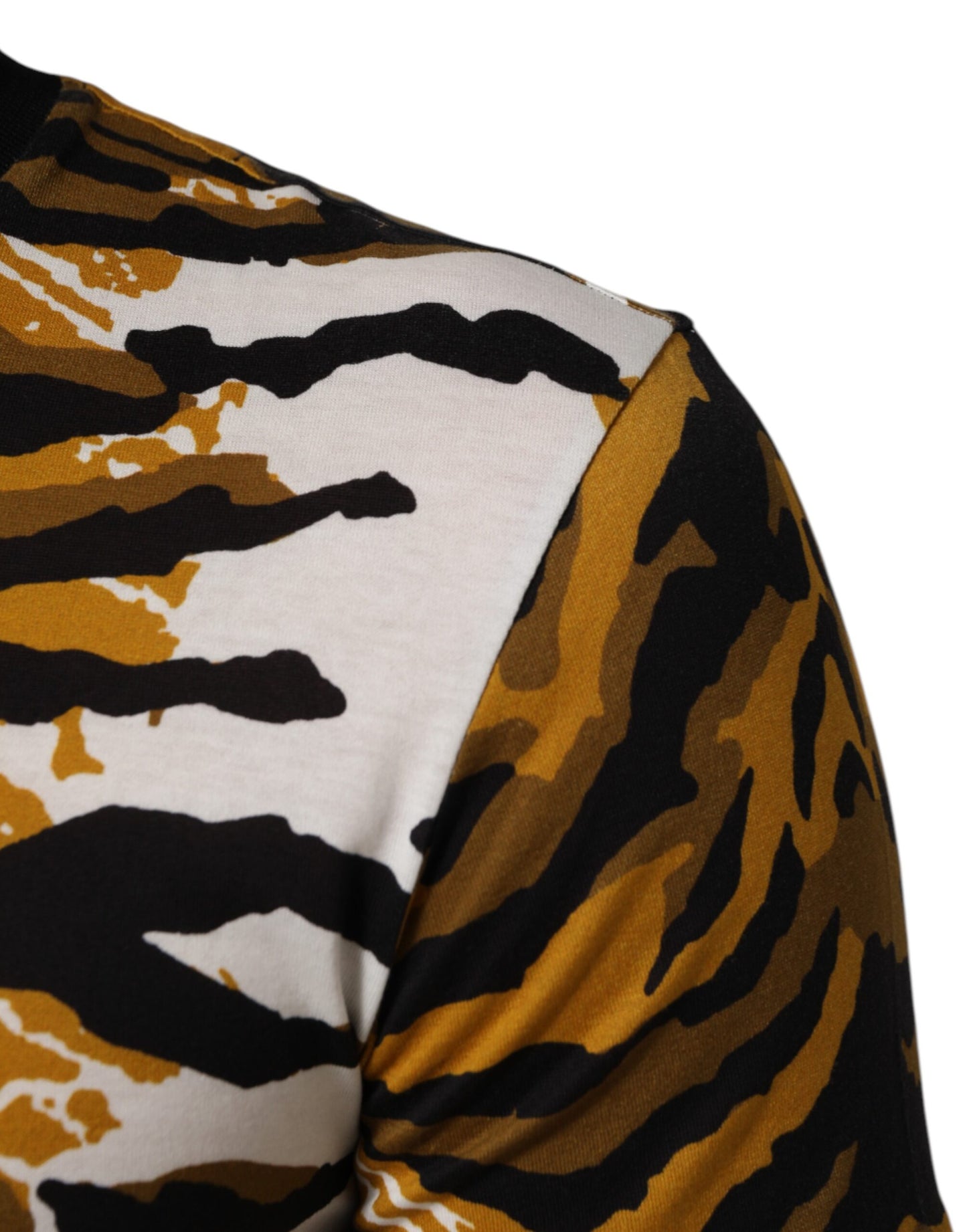 Multicolor Leopard Palm Leaf Men Crew Neck T-shirt