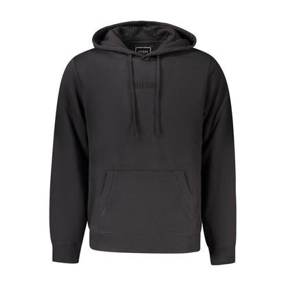 Black Cotton Men Hoodie