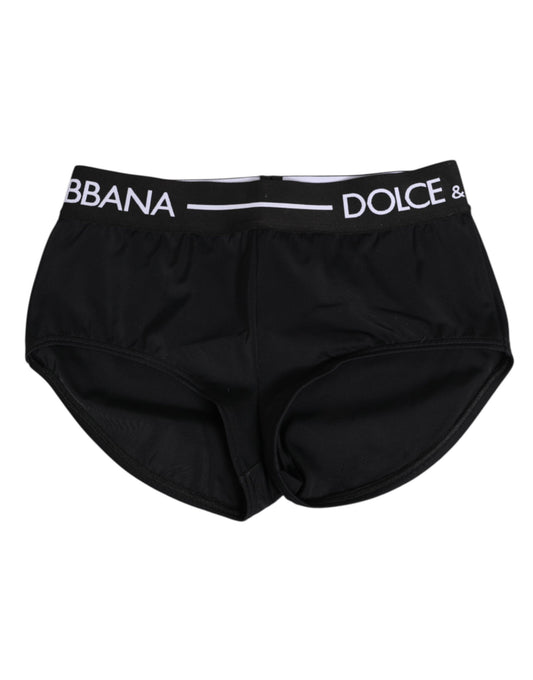 Black Nylon Logo Waistband Shorts Underwear