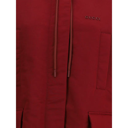 Red Polyester faille Jacket
