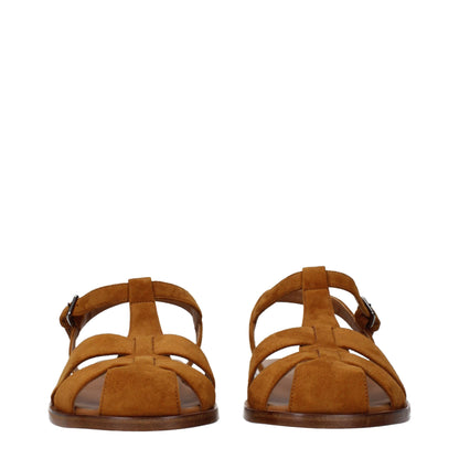 Brown Leather Flat Sandals