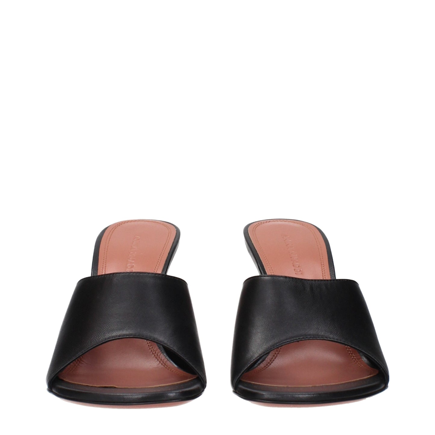 Black Leather Stiletto Heels Sandals