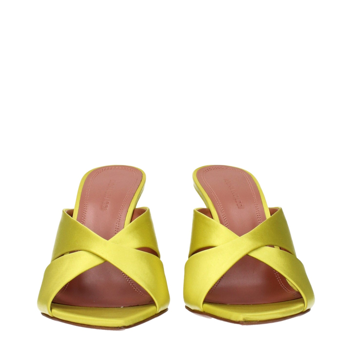 Green Satin Stiletto Heels Sandals