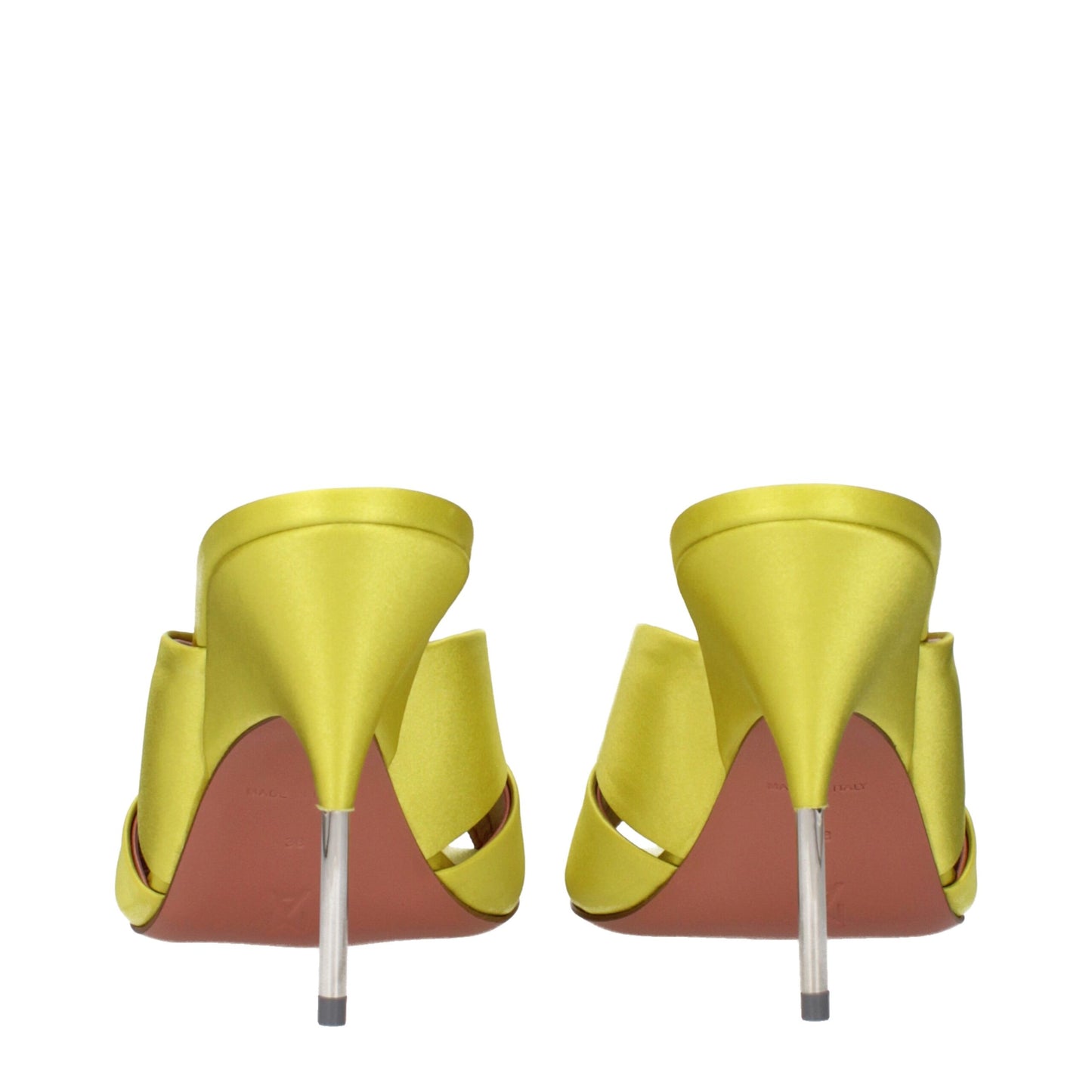 Green Satin Stiletto Heels Sandals