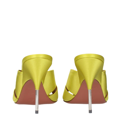 Green Satin Stiletto Heels Sandals