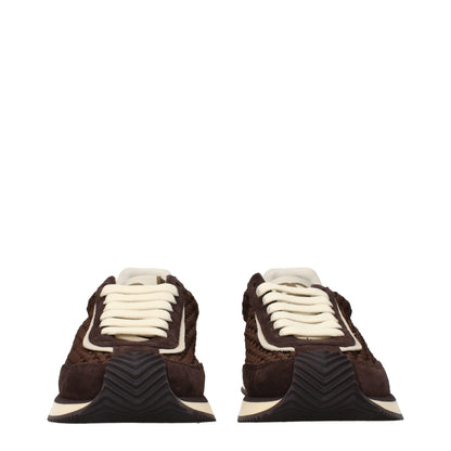 Brown Fabric Low Tops